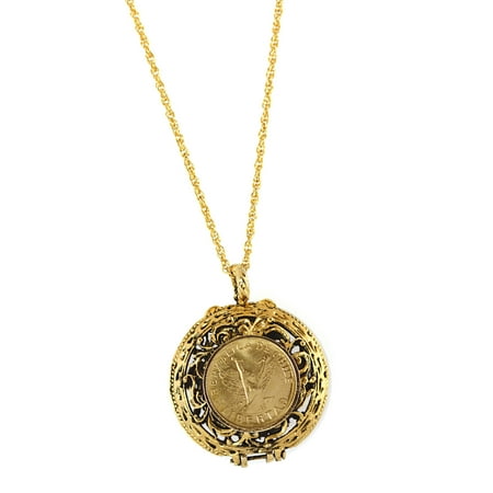 American Coin Treasures Mustard Seed Locket Angel Coin Pendant