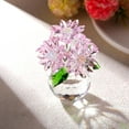 thumbnail image 2 of Crystal Pink Daisy Flower Figurine Statue Paperweight Glass Pink Daisy Bouquet Floral Collectible Decor Gifts for Friends Women (with 5 Flowers), 2 of 11