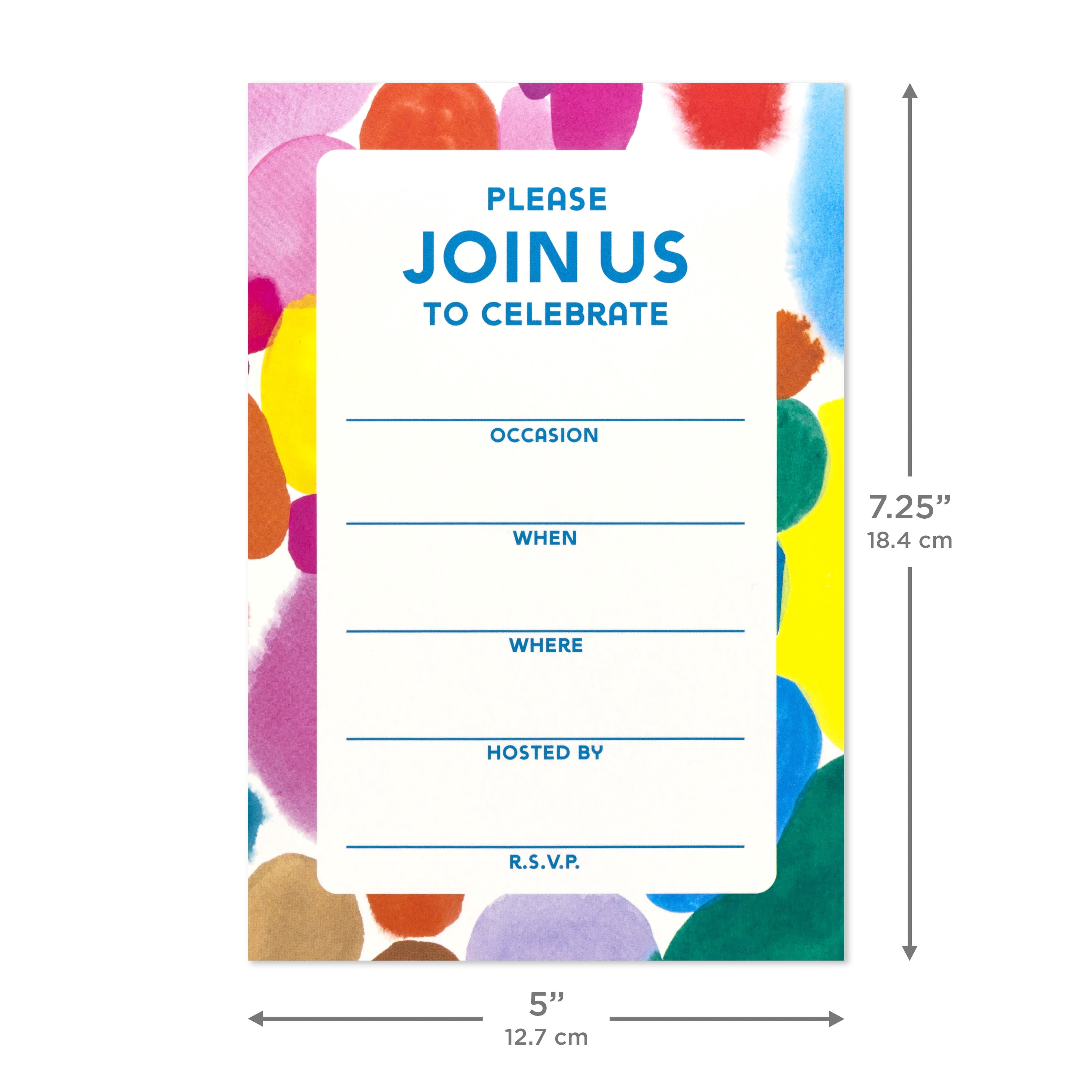 Hallmark Fill-in-the-Blank Party Invitations (Watercolor Circles), 10 Count