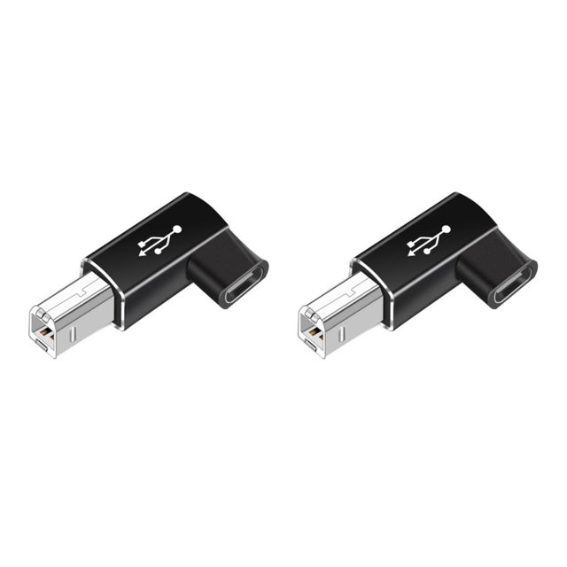 Naiovety Tipo-c Adaptador USB Conector Equipo Convertidor Accesorio Convertidor de adaptación Herramienta de transferencia de datos Cabeza de Codo Cabeza/Negro 2Conjunto