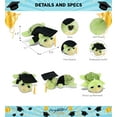 thumbnail image 3 of DolliBu Large Green Sea Turtle Graduation Plush Toy - Super Soft Sea Turtle Graduation Stuffed Animal Dress Up with Gown and Cap with Tassel Outfit - Reward Celebration Grad Gift - 11 Inch, 3 of 7