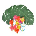 thumbnail image 1 of 1 Set Simulation Monstera Decor Hawaiian Wedding Table Decoration Green Leaf Table Decor (30pcs Leaf + 30pcs Flower), 1 of 7