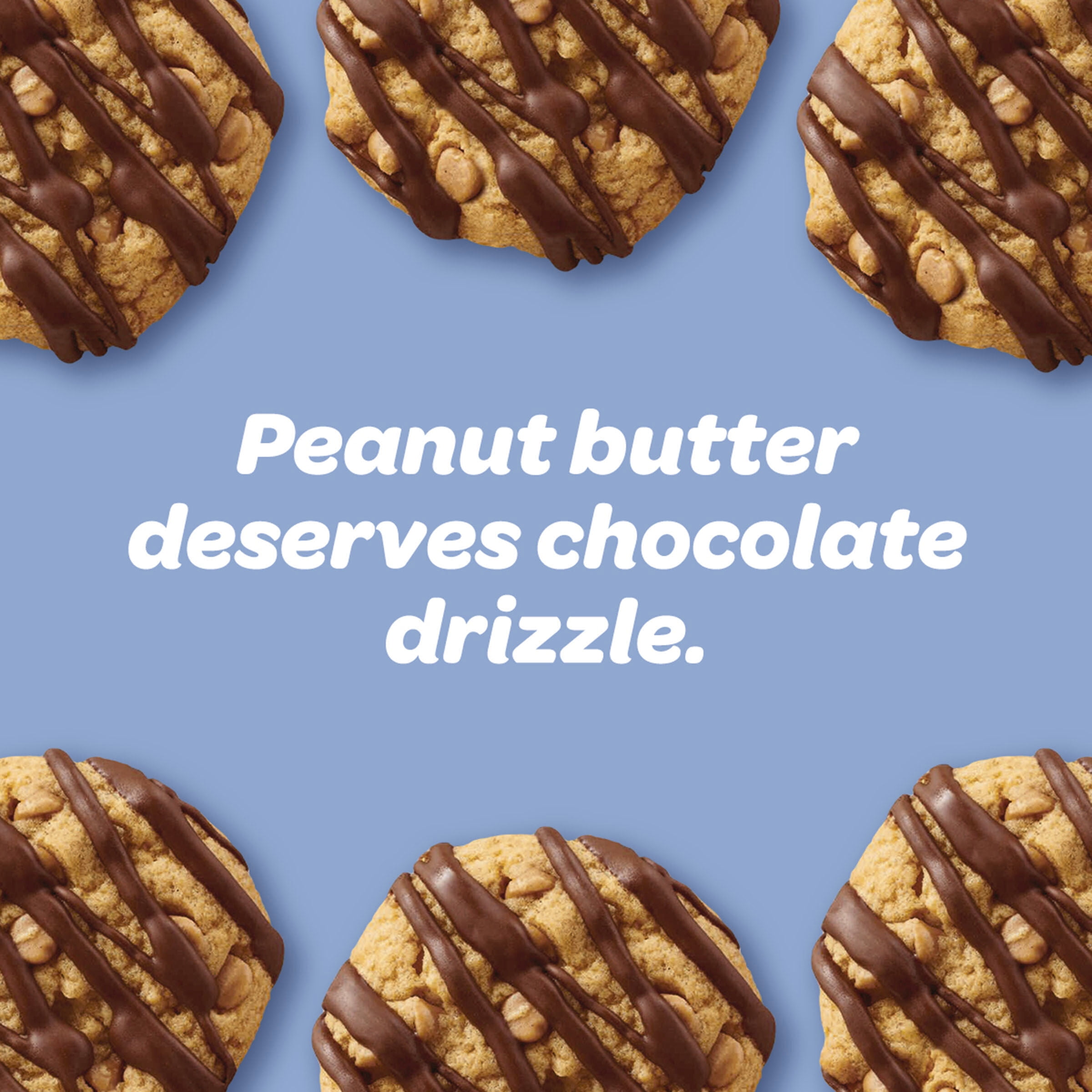Pillsbury Soft Baked Cookies, Peanut Butter with Chocolatey Drizzle, 18 ct