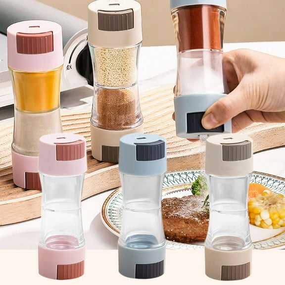 Double-headed Double-layer Quantitative Seasoning Jar, Precise Dispensing Condiment Shaker, Multi Purpose Storage Bottle, Ideal For Kitchen Spice Organization, By UKHCCC