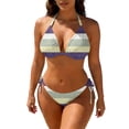 thumbnail image 2 of 2 Piece Swimsuit for Women, Swimsuit Bikini, Womens Bikini Swimsuits, Towelling Fabric Triangle Bikini Sets for Women Cheeky Low Waist Two Piece Swimsuit Halter Women Bathing Suit, Coffee S, 2 of 5