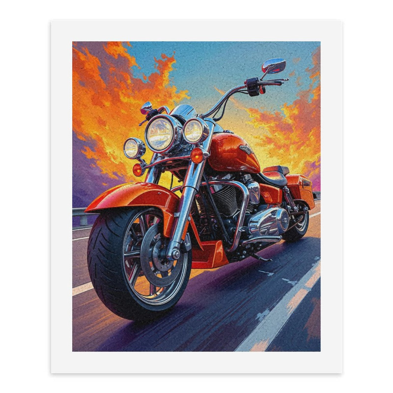 Paint by Numbers Kit for Adults, Motorcycle Sunset Ride Adventure Paint by Numbers, Easy Paint by Numbers Kit for Adults Beginner, DIY Adult Paint by Number Kits on Canvas, Home Decor