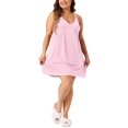 thumbnail image 2 of Agnes Orinda Women's Plus Size School College Nightgown Spaghetti Strap V Neck Sleeveless Racerback Sleepwear Chemise Nightdress 1X Pink, 2 of 6