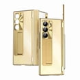 thumbnail image 2 of Dteck for Samsung Galaxy Z Fold 6 2024 Case with Built in Screen Protector, Aluminum Alloy Kickstand Case with Pen, Removable Hinge Protection Holder Full Body Protective Cover,Gold, 2 of 8