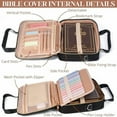 thumbnail image 4 of Bible Cover Case forWomen, Large Bible Bag w/Shoulder Strap, Bible Study Supplies Journaling Kit Pink Book Carrying Case with Pastel Highlighters Tabs, Christmas Christian Gifts for Women Mom Friends, 4 of 8