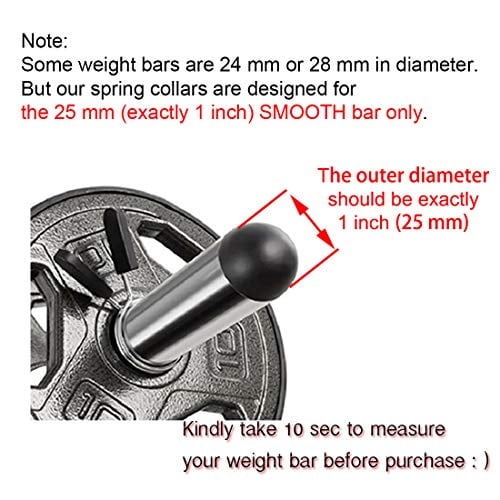 Barbell Spring Clip Collars Exercise Pack of 4 25 mm Lestino 1 inch 
