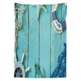thumbnail image 3 of Ambesonne Vintage Tablecloth Rectangular Table Cover, Nautical Ocean Scenery, 60"x90", Turquoise Navy Blue, 3 of 4