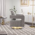 thumbnail image 3 of Swivel Accent Chair, Modern Swivel Accent Open Back Chair with Gold Stainless Steel Base Comfy Chenille Sofa Chair with 360 Degree Swiveling Leisure Club Chair Arm Chair for Living Room, Grey, 3 of 7