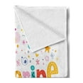 thumbnail image 2 of Catherine Soft Flannel Fleece Blanket, Colorful Alphabet Design Ornate Lettering Nursery Themed Arrangement Dots Pattern, Cozy Plush for Indoor and Outdoor Use, 50" x 60", Multicolor, by Ambesonne, 2 of 5