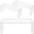 thumbnail image 1 of HAMPPLIES 3Pcs Clear Rectangular Tabletop Display Racks for Home Store and Mall Use, 1 of 8