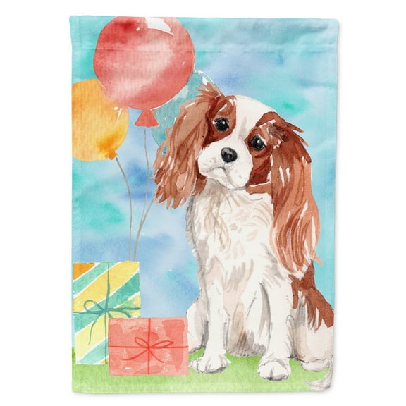 Happy Birthday Blenheim Cavalier Spaniel Flag Canvas House Size