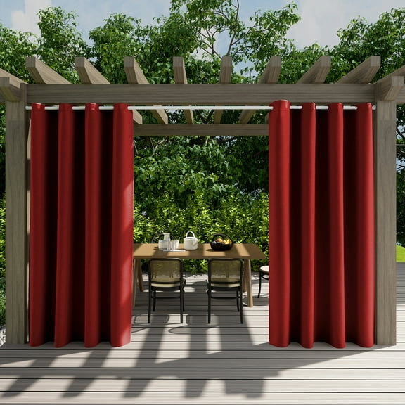 BTTO Outdoor Curtains for Patio Waterproof, Insulated Heat Light Blocking Drapes, Fade Resistant Thick Curtain for Balcony Lawn Garden, 1 Panel