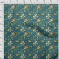 thumbnail image 4 of oneOone Polyester Spandex Teal Blue Fabric Florals Dress Material Fabric Print Fabric By The Yard 56 Inch Wide, 4 of 4