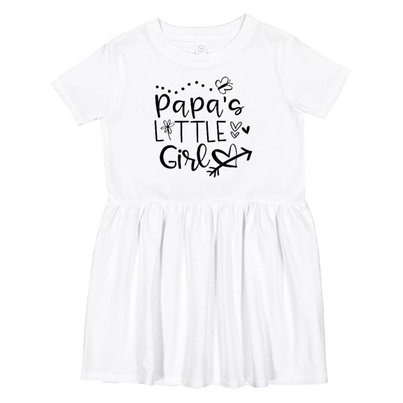 Inktastic Papa's Little Girl with Hearts Flower and Butterfly Girls Toddler Dress