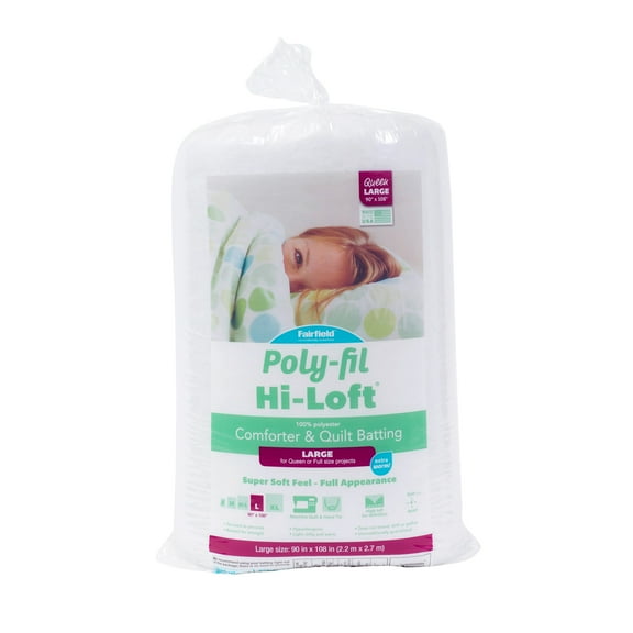 Poly-Fil Hi-Loft Bonded Polyester Quilt Batting-Queen Size