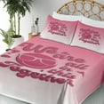 thumbnail image 3 of Ambesonne Emoji Fitted & Top Sheet Set with Shams, Saying and Glasses Funny Face, Pale Pink Magenta, 3 of 5