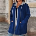 thumbnail image 2 of Veste de Sport à Capuche Zippée à Manches Longues pour Femmes, Tendance, Unie, pour Tenue Décontractée, 2 of 6