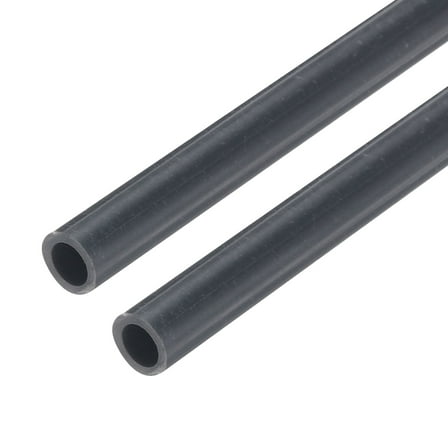 Rigid Round Pipe 5mm ID 7mm OD 9" Length Dark Grey High Impact for Water Pipe, Crafts, Cable Sleeves 2Pcs
