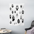 thumbnail image 1 of Hunting Decor Tapestry, Set of Wildlife Animal Footprints Hooves Claw Silhouettes Ecology Nature, Wall Hanging for Bedroom Living Room Dorm Decor, 40W X 60L Inches, Black and White, by Ambesonne, 1 of 2