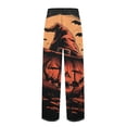 thumbnail image 2 of Domuza Halloween Pajamas for Men Casual Elastic Waist Drawstring Spooky Funny Print Pj Pants Relaxed Fit Cute Wide Leg Lounge Sleepwear 3XL, 2 of 2