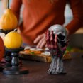 thumbnail image 1 of Adornos de Halloween, Decoración de Halloween, Regalos de Halloween Estatua de calavera de mano furiosa Artesanía de resina Decoración de mesa de Halloween Exhibición Artículos decorativos, 1 of 9