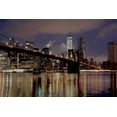 thumbnail image 2 of Blaustein, Alan 14x11 Black Ornate Wood Framed with Double Matting Museum Art Print Titled - Brooklyn Bridge at Dawn, 2 of 4