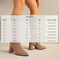 thumbnail image 3 of Women Pointed Toe Knee‑High Boots, Soft Stretch Suede Tall Long Boots, Side Zipper Chunky Block Heel Dress Boots for Fall Winter, 3 of 9