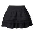 thumbnail image 5 of ZHOGXU Women'S Skirt Summer Elastic Waist Solid Color A Line Lace Trim Fashion Comfortable Mini Tutu Skirt For Everyday Wear,Black,Xxl, 5 of 5