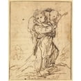 thumbnail image 2 of Bartolomé Estebán Murillo 20x24 Black Ornate Framed Double Matted Museum Art Print Titled: The Christ Child as the Good Shepherd (1675-1680), 2 of 5