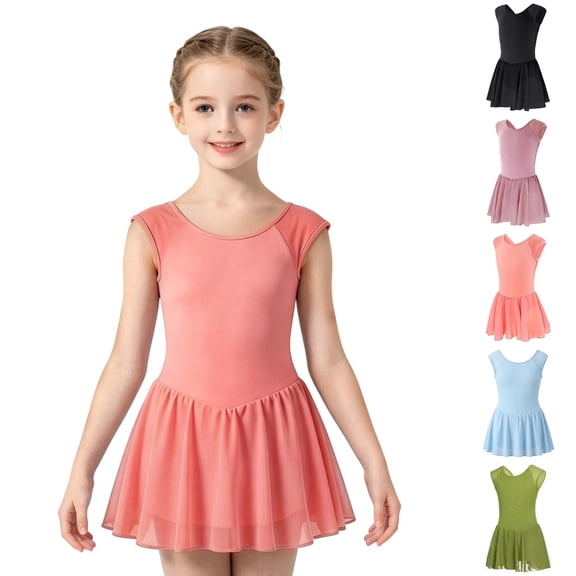 HJYCHN Girls Dance Leotard Sleeveless Ballet Practice Dress with Elegant Leotard Style for Summer for Girls Dresses 5-6 Years