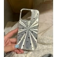 thumbnail image 3 of Bling Glitter Laser Disc Pattern Black Stars Phone Case Compatible with iPhone Case (Clear,iPhone 13), 3 of 5