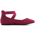thumbnail image 5 of Ollio Women's Faux Suede Elastic Ankle Strap Pointed Toe Ballet Flats F167, 5 of 6