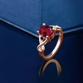 thumbnail image 4 of Gem Stone King 2.06 Ct Oval Red Created Ruby Black Diamond 18K Rose Gold Plated Silver Ring (Size 8), 4 of 4