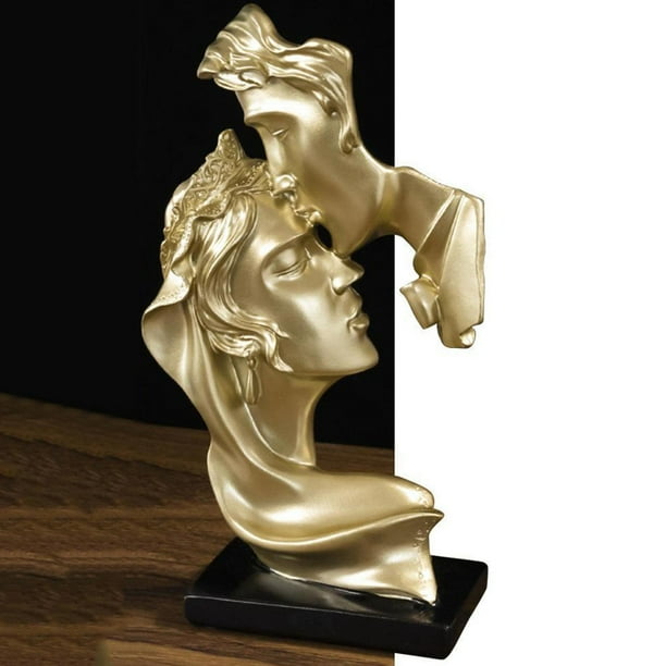 Estatua de resina respetuosa medio escultura de parejas modelos de decoración de escritorio duraderos s en miniatura - De Oro dorado BLESIY Estatua de resina para parejas