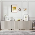 thumbnail image 5 of Brafabhome 31.5" Fluted Buffet Cabinet with Storage, 2 Door Accent Sideboard Credenza with Adjustable Shelves, Modern Curved Media Console Coffee Bar Table for Living Kitchen Dining Room | White, 5 of 10