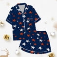 thumbnail image 3 of Kids' 4th Of July Printed Satin Pajama Set Short Sleeve, 3 of 4