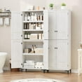 thumbnail image 5 of 71" Tall Kitchen Pantry Storage Cabinet,5 Tier Bathroom Cabinet with 4 Doors and Adjustable Shelves,Freestanding Kitchen Pantry for Living Room Office Small Spaces, 5 of 9