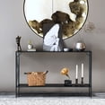 thumbnail image 3 of Gymax Table Console à 2 Niveaux Table d'Appoint de Sofa avec Tablette Entrée Couloir Brun, 3 of 9