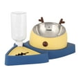 thumbnail image 2 of Comedero y bebedero automático para mascotas con cuenco desmontable de acero inoxidable para mascotas pequeñas y medianas (amarillo y azul), 2 of 14