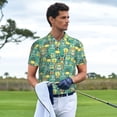thumbnail image 5 of Balery Animals with Leaf Printed Men’s Short Sleeve Polo Shirt, Midweight Men's Shirt,Golf Polo shirts -Small, 5 of 8