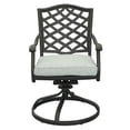 thumbnail image 2 of iPatio Aluminum Swivel Dining Chairs with Cushion: Modern Design, Durable and All-Weather Armchairs for Outdoor, Patio, and Garden, Set of 2, Gray, 2 of 5