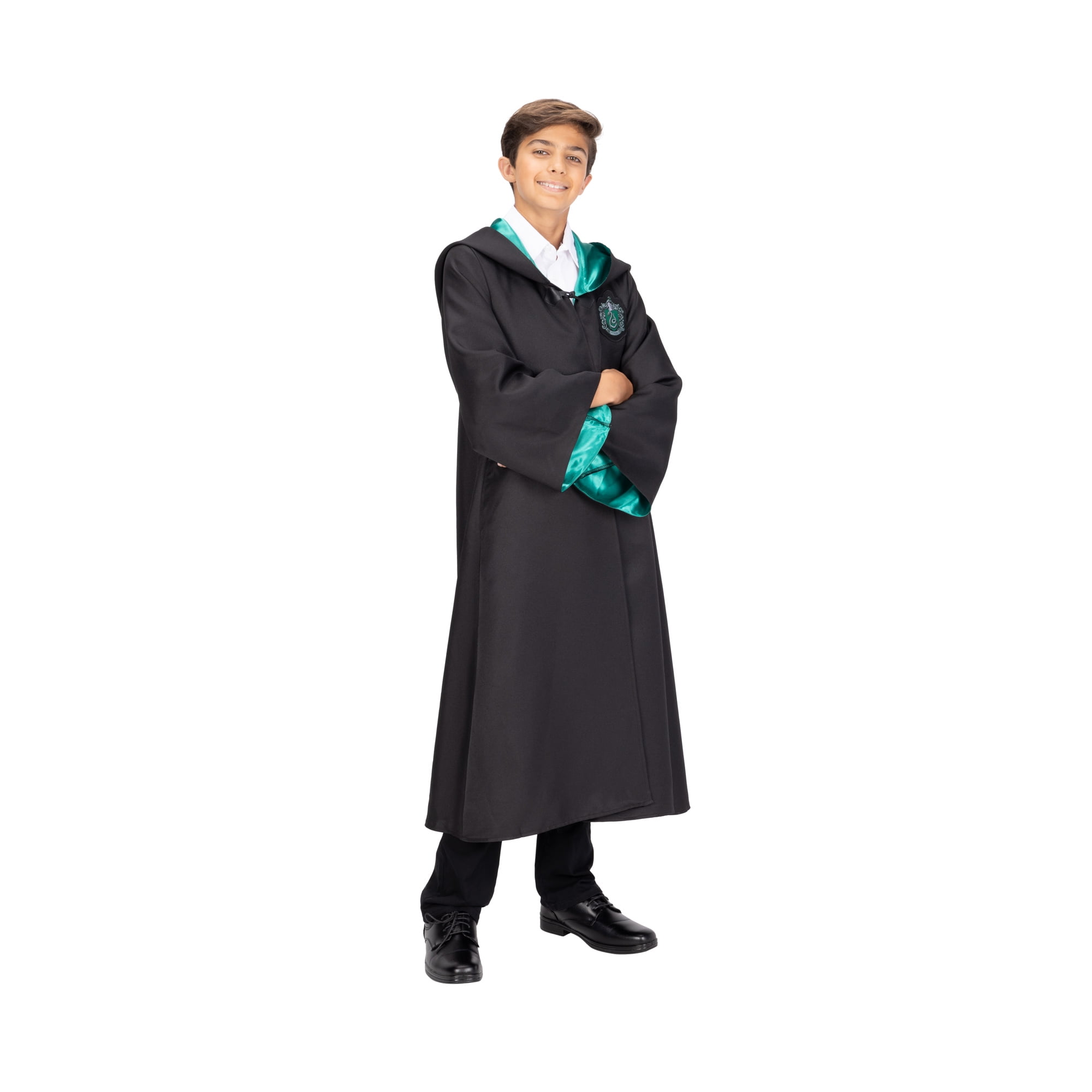 Harry Potter Boys or Girls Premium Hogwarts Slytherin Cosplay Robe, Size L/XL