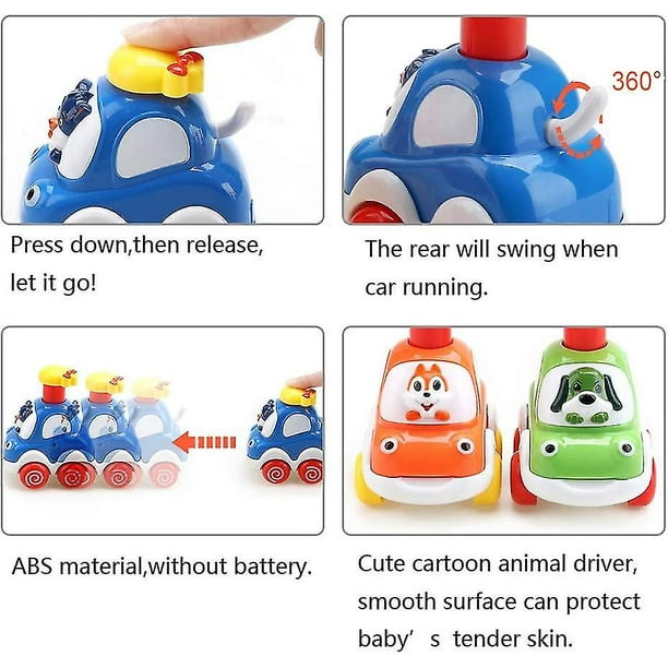 Coches de juguete para ninos pequenos coche de 1 ano coche de juguete para bebes surtido de 4 piezas regalo para coche de juguete Press Go Walmart en linea