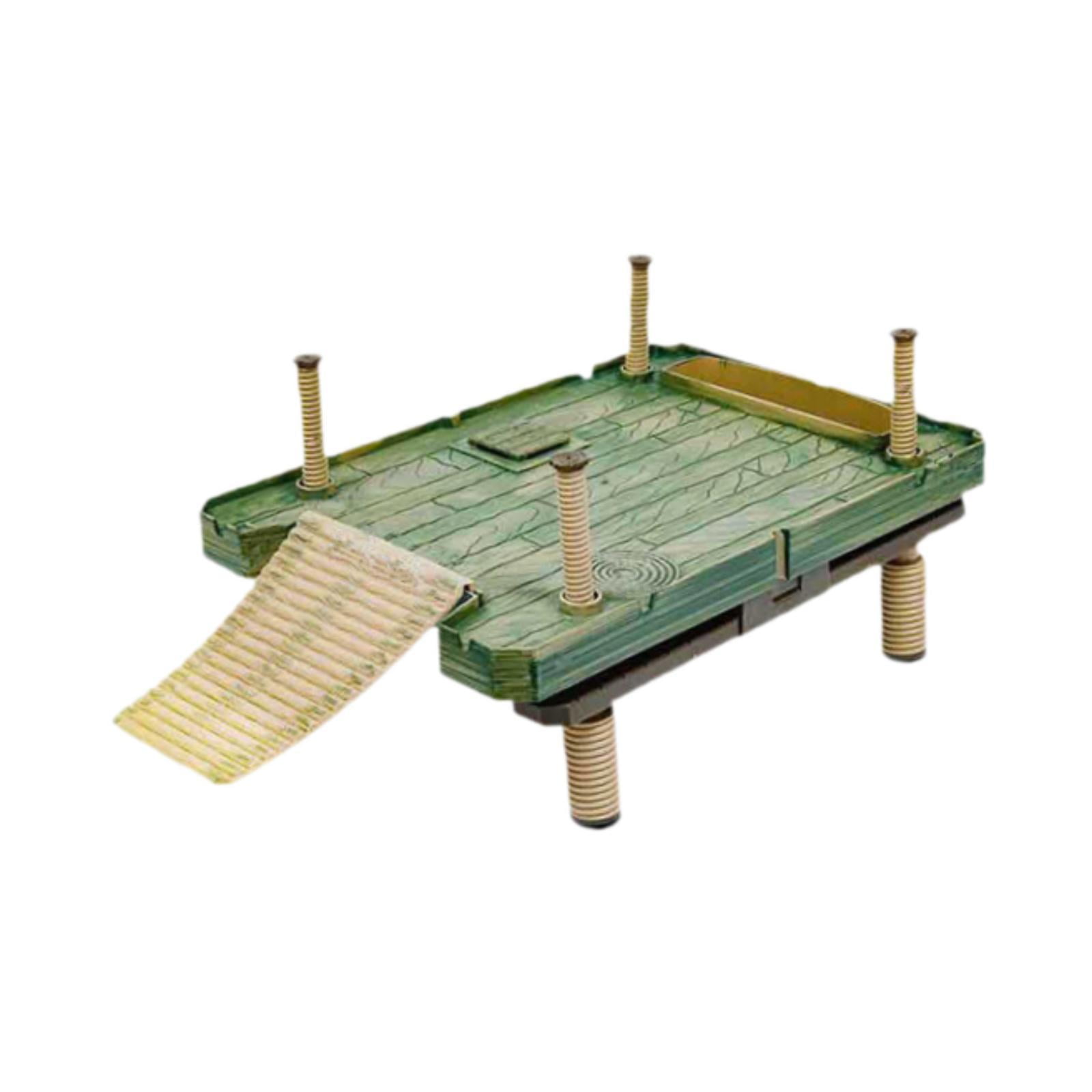 oshhni Turtle Ramp Turtle Resting Reptile Hide Cave Hideouts Turtle Resting Basking for Newts Semi Aquatic Animals 40.5x27.5cm