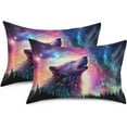 thumbnail image 2 of Wolf Satin Pillowcase for Hair and Skin Silk Pillowcase Soft Breathable Sleeping Pillow Covers Smooth Cooling Pillowcase with Envelope Closure Size Standard 20x40 in Home Decor Gifts, 2 of 7