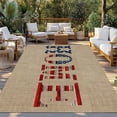 thumbnail image 2 of Beige Vintage Outdoor Rug for Patio/Deck/Porch, Non-Slip Large Area Rug 6 x 9 Ft, American Flag Farmhouse Retro Art Rustic Indoor Outdoor Rugs Washable Area Rugs, Reversible Camping Rug Carpet Runner, 2 of 8